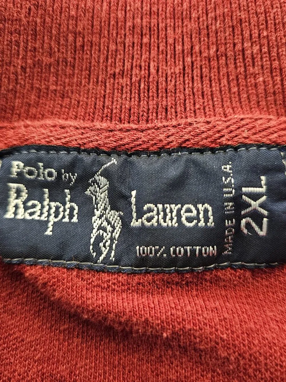 Vintage Polo by Ralph Lauren Made in USA Red Polo Shirt 2XL 90s USA Rare